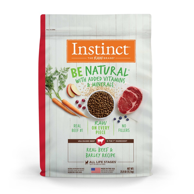 Instinct Be Natural Real Beef & Barley Recipe Natural Dry Dog Food by Nature's Variety, 25 lb. Bag