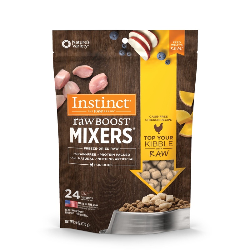 Instinct Freeze Dried Raw Boost Mixers Grain-Free Cage-Free Chicken Recipe All Natural Dog Food Topper by Nature s Variety  6 oz. Bag