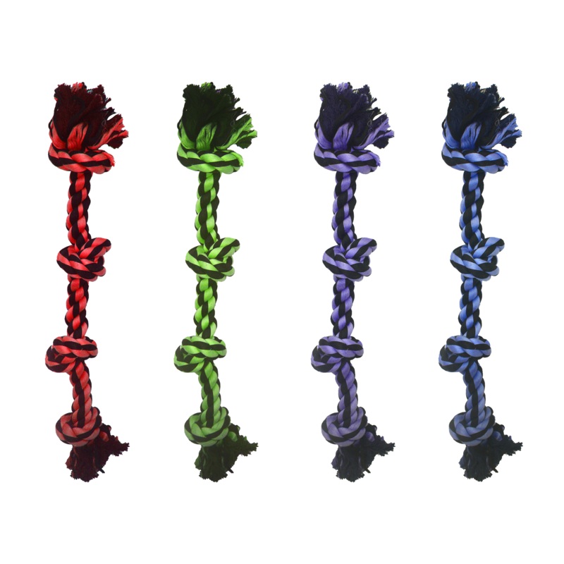Multipet Dog Toy Nuts For Knots 4-Knot Rope 25in Assorted