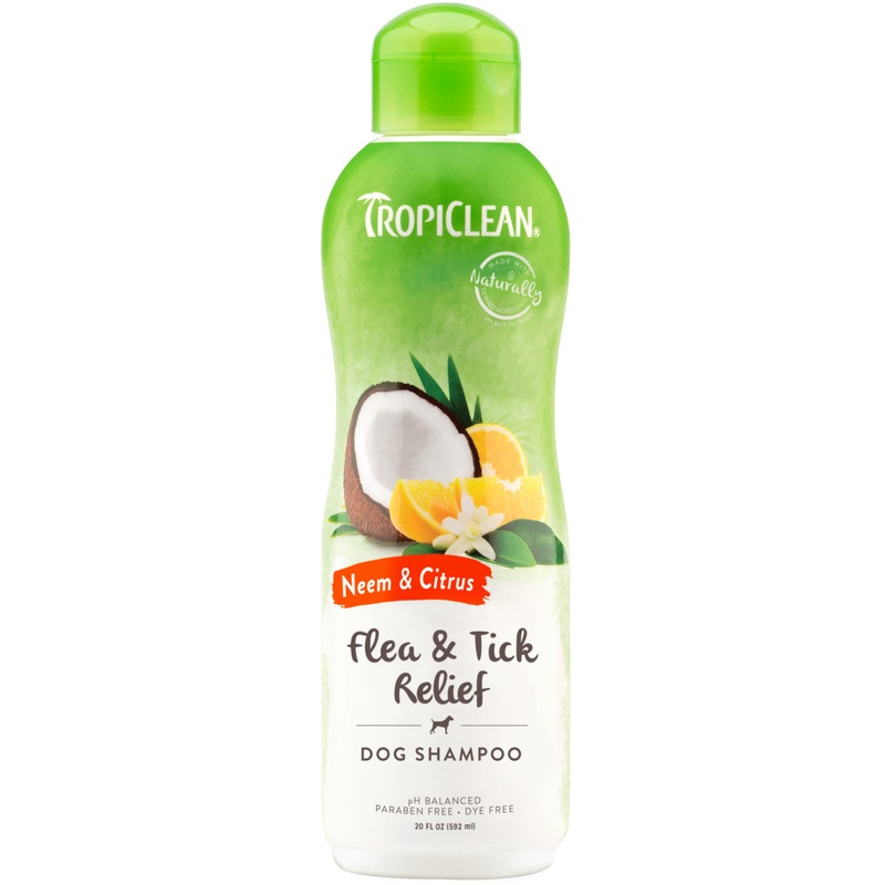 TropiClean Neem & Citrus Flea & Tick Relief Shampoo for Dogs, 20oz