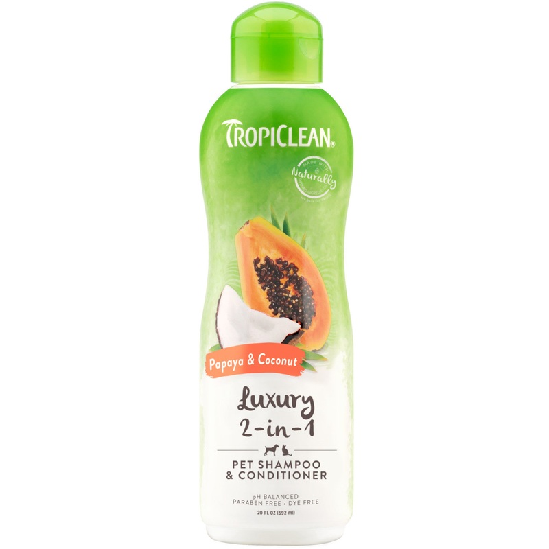 TropiClean Papaya & Coconut Luxury 2-in-1 Shampoo and Conditioner for Pets, 20oz