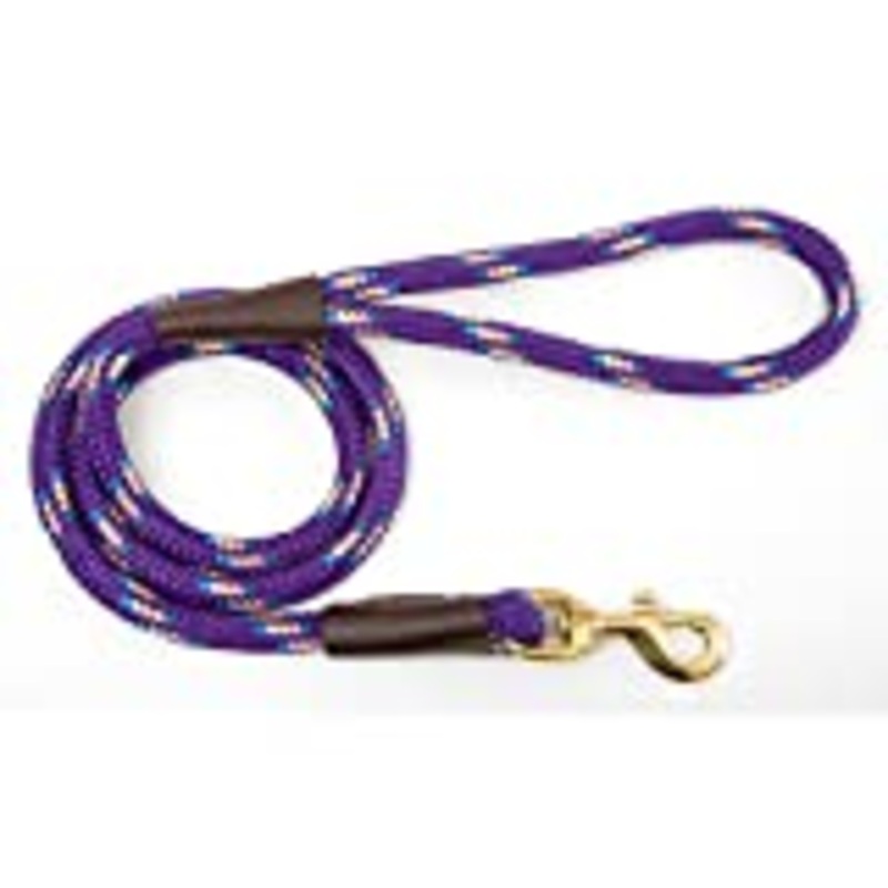 Mendota Pet Snap Leash  1/2  x 4   Purple Conf