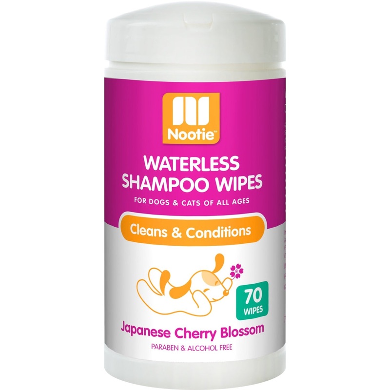 Nootie Waterless Shampoo Dog Wipes Cherry Blossom 70ct