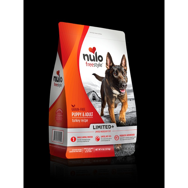 Nulo LIMITED+ Grain Free Dog Food, Turkey, 22lb Bag