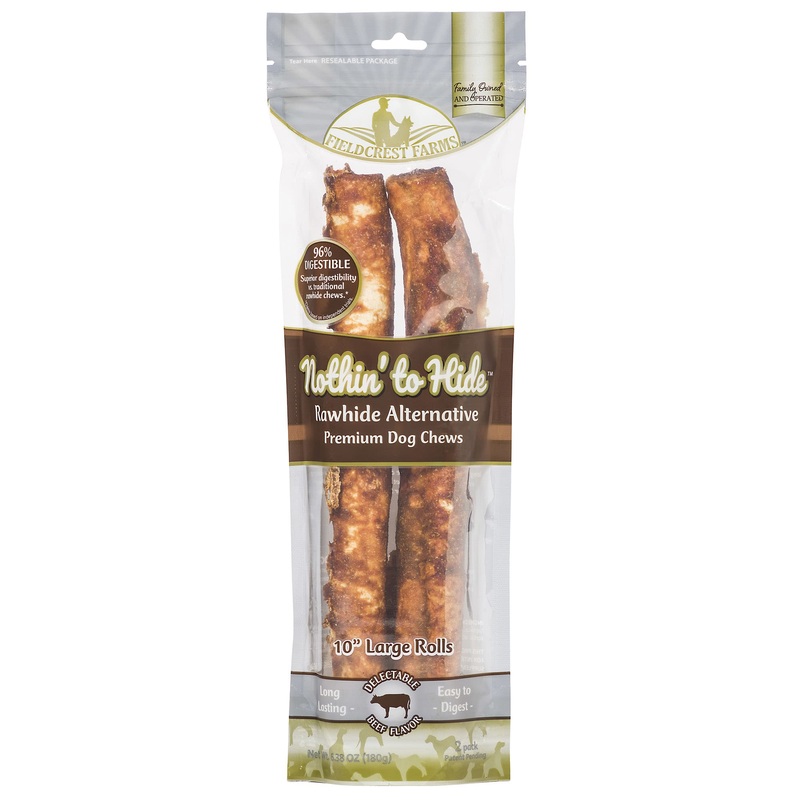 TopDawg 39139 10 in. Nothin to Hide Rawhide Alternative Beef Roll - Large - Pack of 2