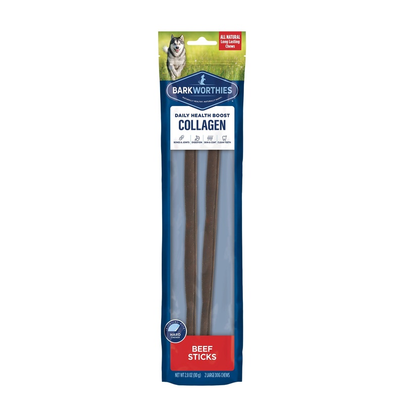 Barkworthies 12 Beef Collagen Daily Health Boost Dog Sticks