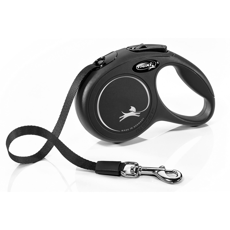 Flexi Classic Tape Leash for Dogs Black eXtra Small up to 26lb 3m