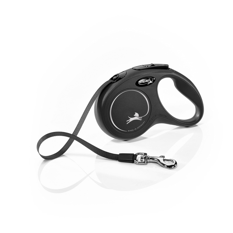 Flexi Classic Tape Leash for Dogs Black Small up to 33lb 5m