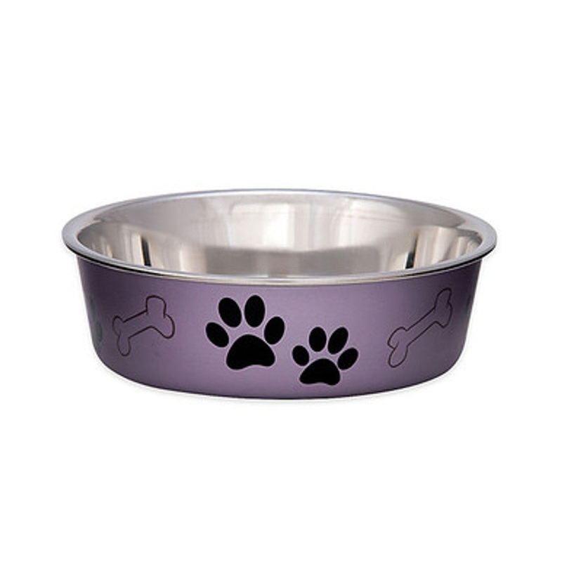 Loving Pets Bella Stainless Steel Dog Bowl Grape Small