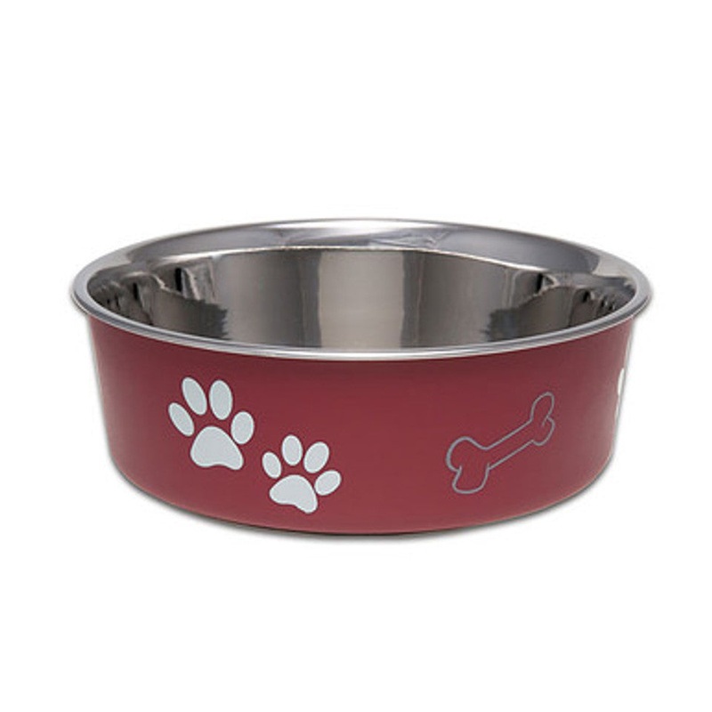 Loving Pets Bella Stainless Steel Dog Bowl Merlot eXtra Large