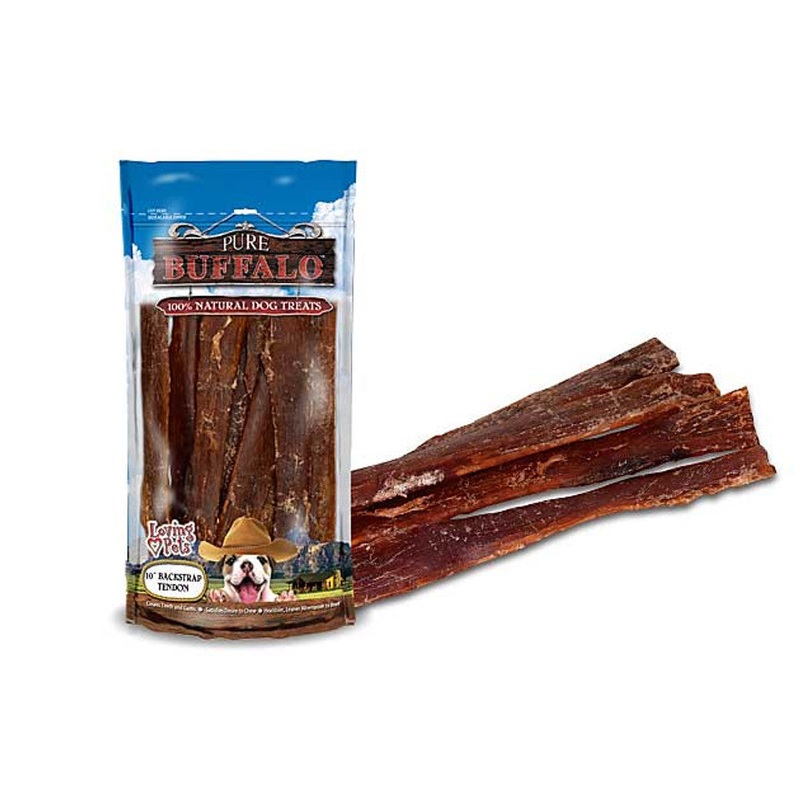 Loving Pets Dog Treat Pure Buffalo 4-6in Backstrap Tendon 20pk