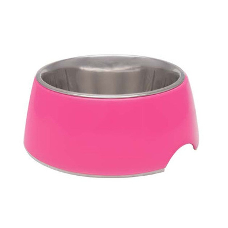 Loving Pets Stainless Steel Retro Dog Bowl Pink Medium