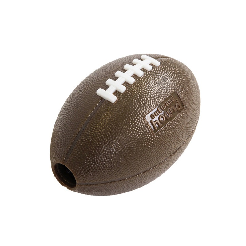 Planet Dog Orbee-Tuff Football Treat-Dispensing Dog Chew Toy, Brown