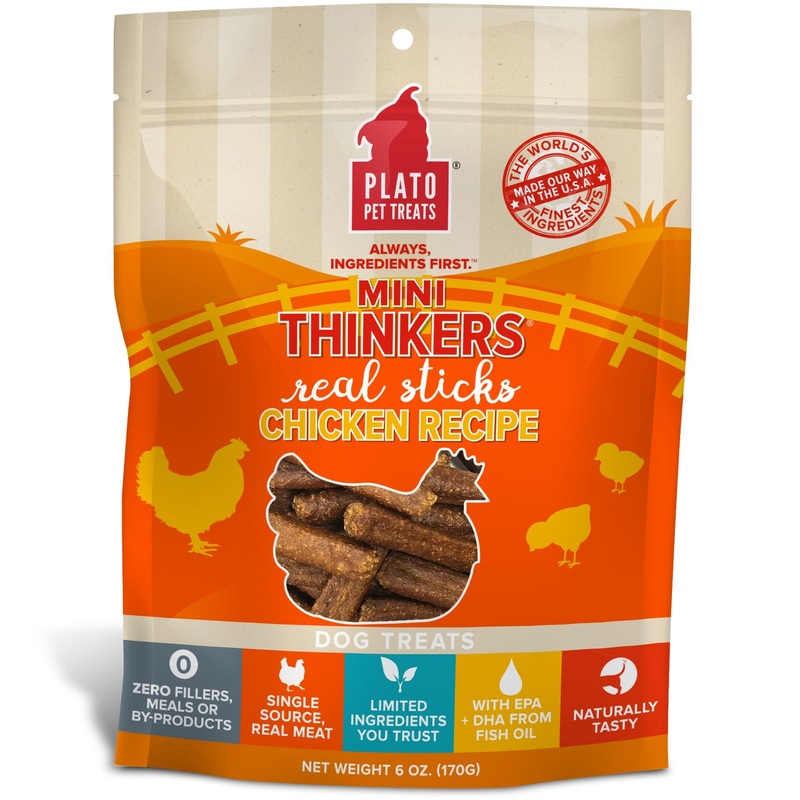 Plato Mini Thinkers Chicken Recipe Dog Treats, 6 Oz.