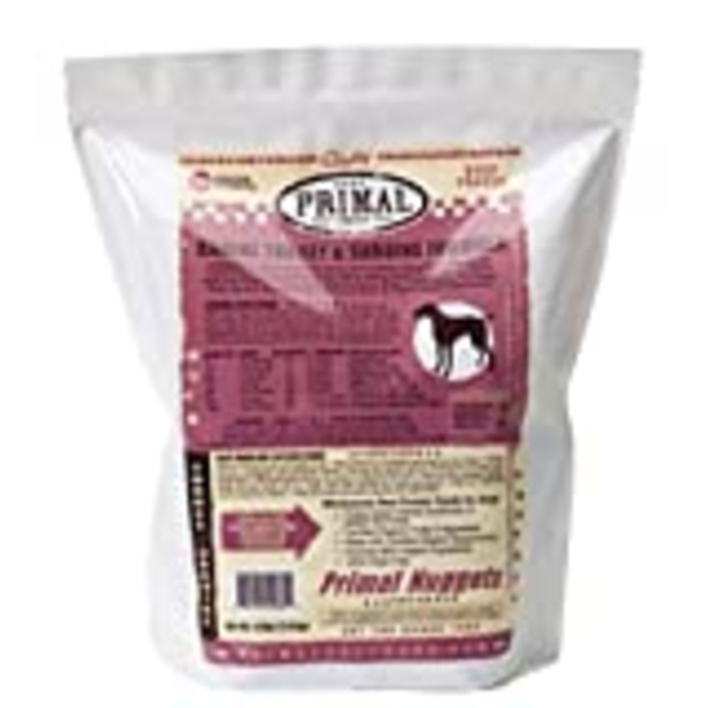 Primal Pet Food Raw Diet, Canine Turkey & Sardine Formula, 3-Pound Nuggets