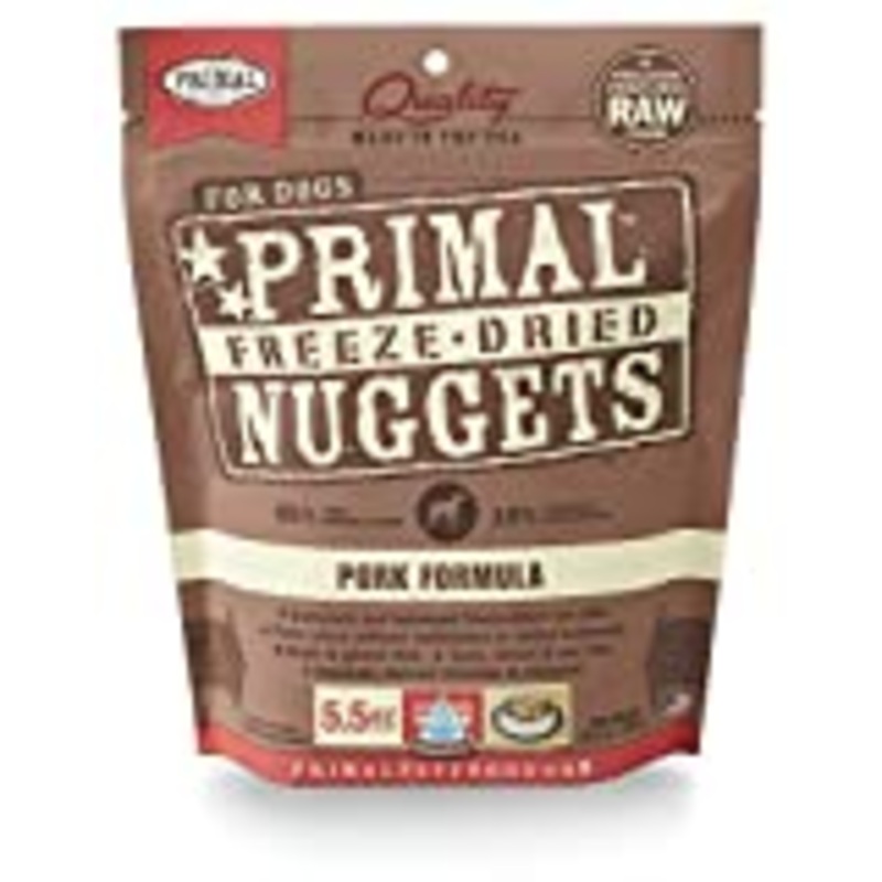 Primal Pet Foods Nuggets Grain-Free Pork Formula Freeze Dried Dog Food, 5.5 oz