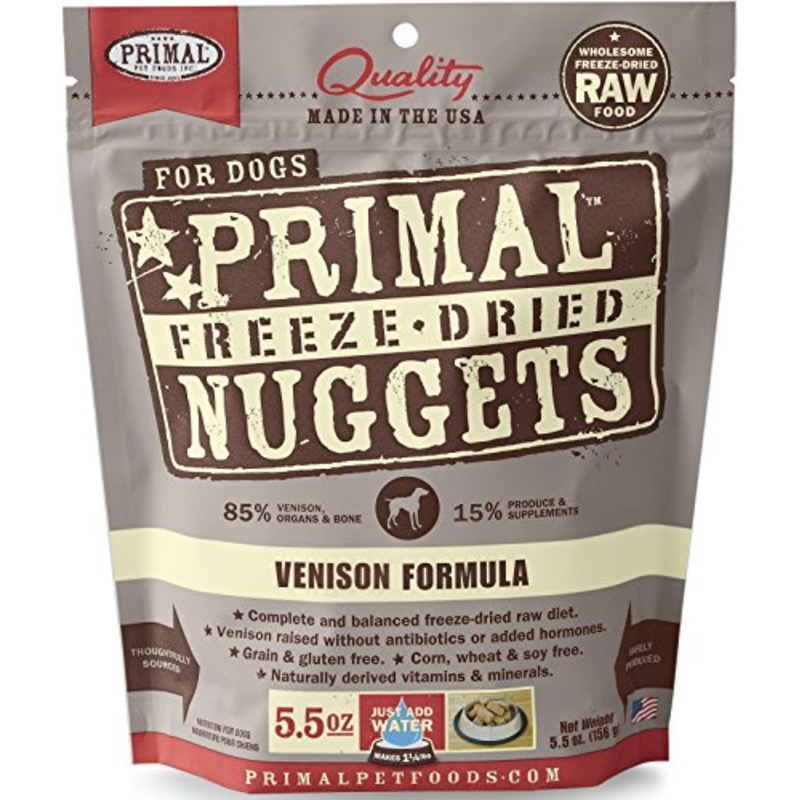 Primal Pet Foods Nuggets Grain-Free Venison Formula Freeze Dried Dog Food, 5.5 oz