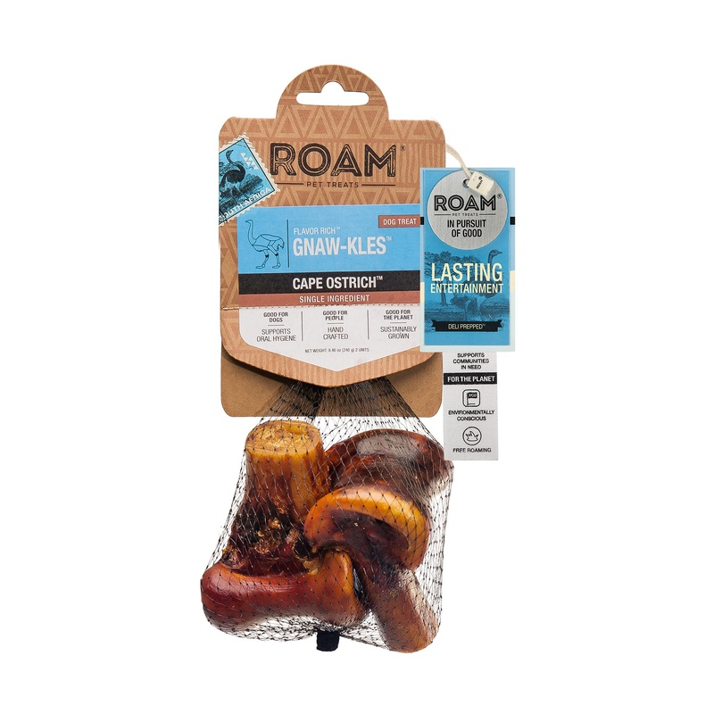 Roam Ostrich Small Gnawkle Bone Dog Treats 2pk