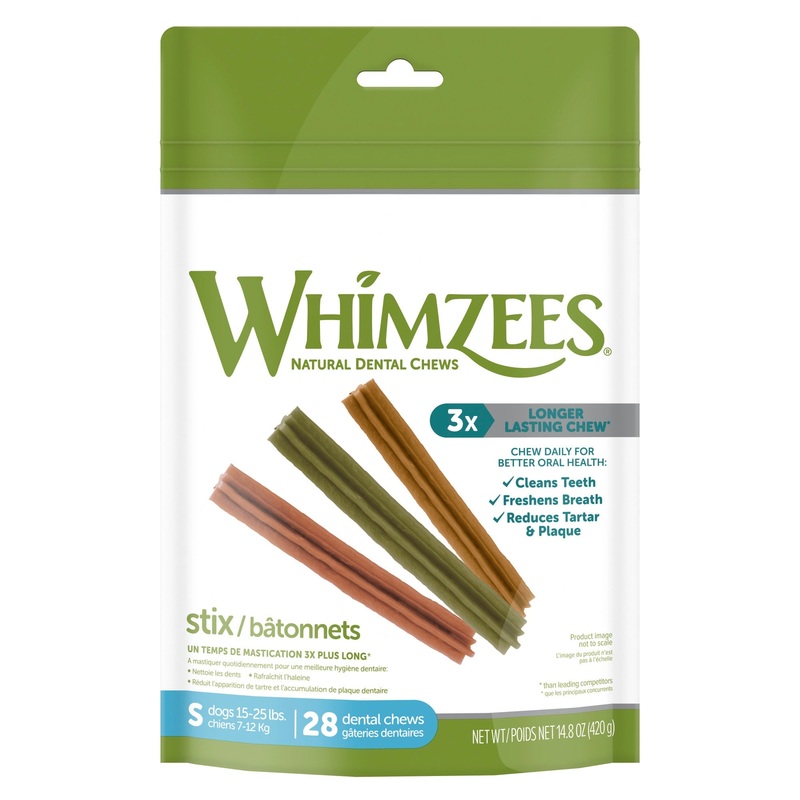 WHIMZEES Natural Grain Free Daily Dental Long Lasting Dog Treats  Stix  Small  Bag of 28