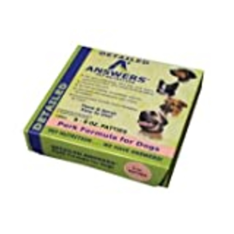 Answers Frozen Detailed Pork Patties Dog Food 8oz Box