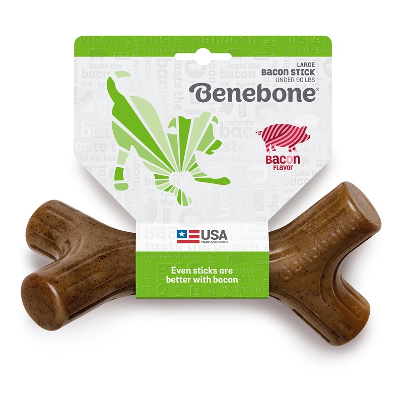 Benebone Bacon Stick Durable Dog Chew Toy  Large