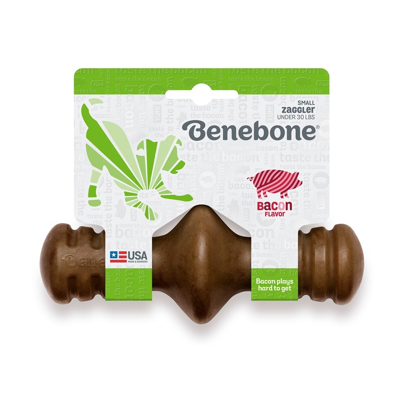 Benebone Zaggler Rolling Dog Chew Toy  Bacon  Small