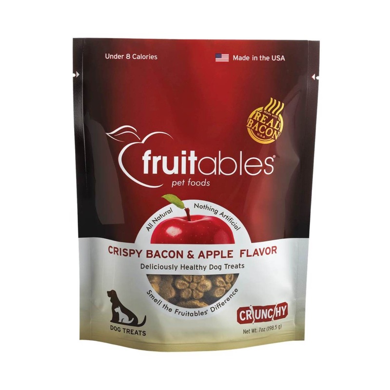 Fruitables Baked Low Calorie Dog Treats  Cripsy Bacon and Apple Flavor  7 Ounces