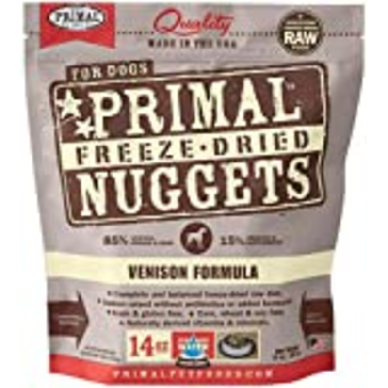 Primal Pet Foods Nuggets Grain-Free Venison Freeze-Dried Dog Food, 14 Oz