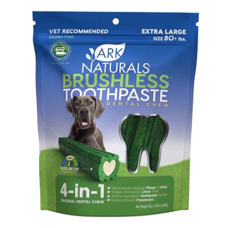 Ark Naturals Protection+ Brushless Toothpaste Fortified Dental Chew for Extra Large Dogs 24 oz