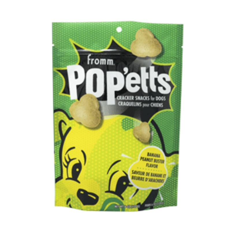 Fromm Pop'etts Banana Peanut Buster Flavor Cracker Snacks for Dogs 6 oz