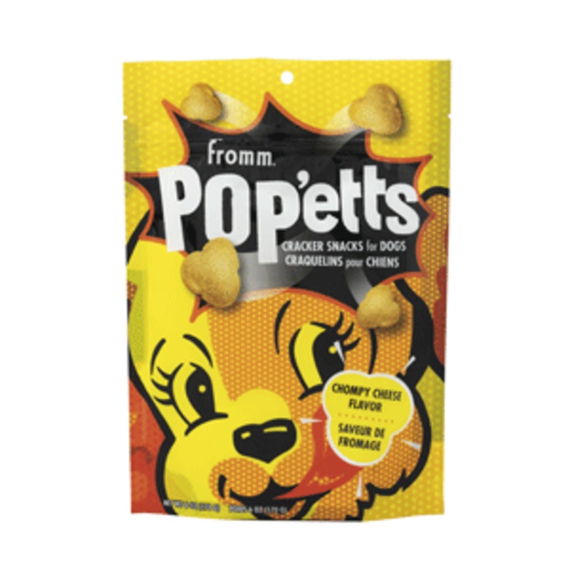 Fromm Pop'etts Chompy Cheese Flavor Cracker Snacks for Dogs 6 oz