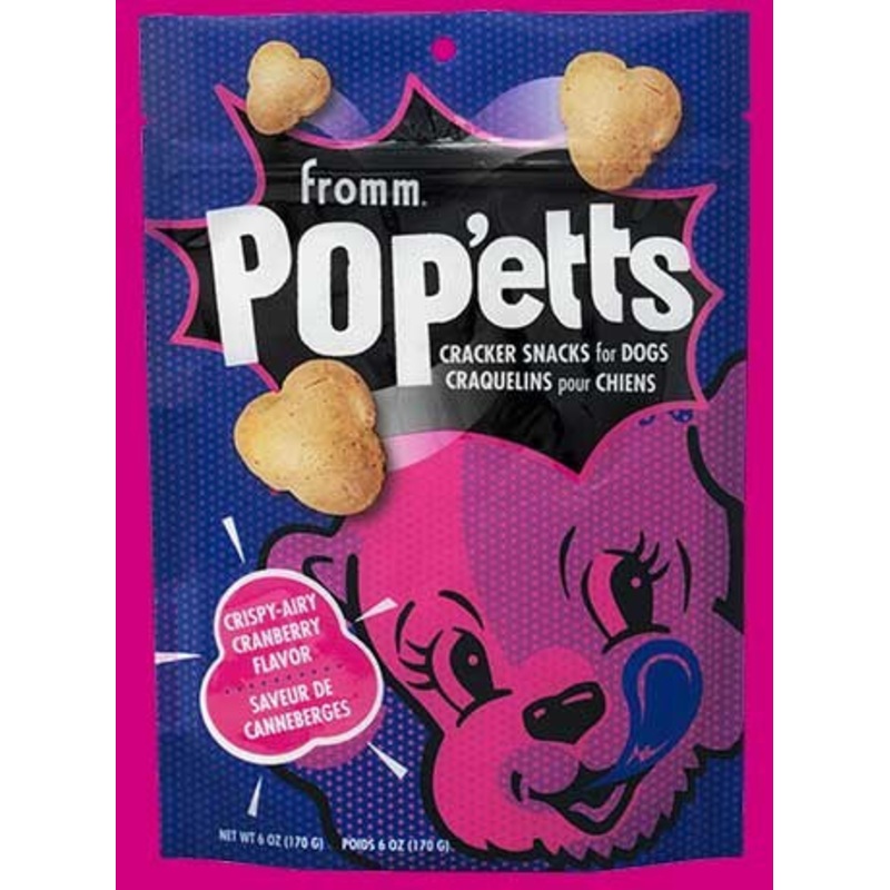 Fromm Pop'etts Crispy-Airy Cranberry Flavor Cracker Snacks for Dogs 6 oz
