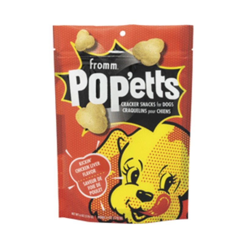 Fromm Pop'etts Kickin' Chicken Liver Flavor Cracker Snacks for Dogs 6 oz
