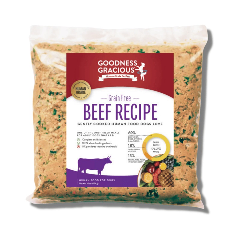 Goodness Gracious Gently Cooked Dog Food 1lb Beef