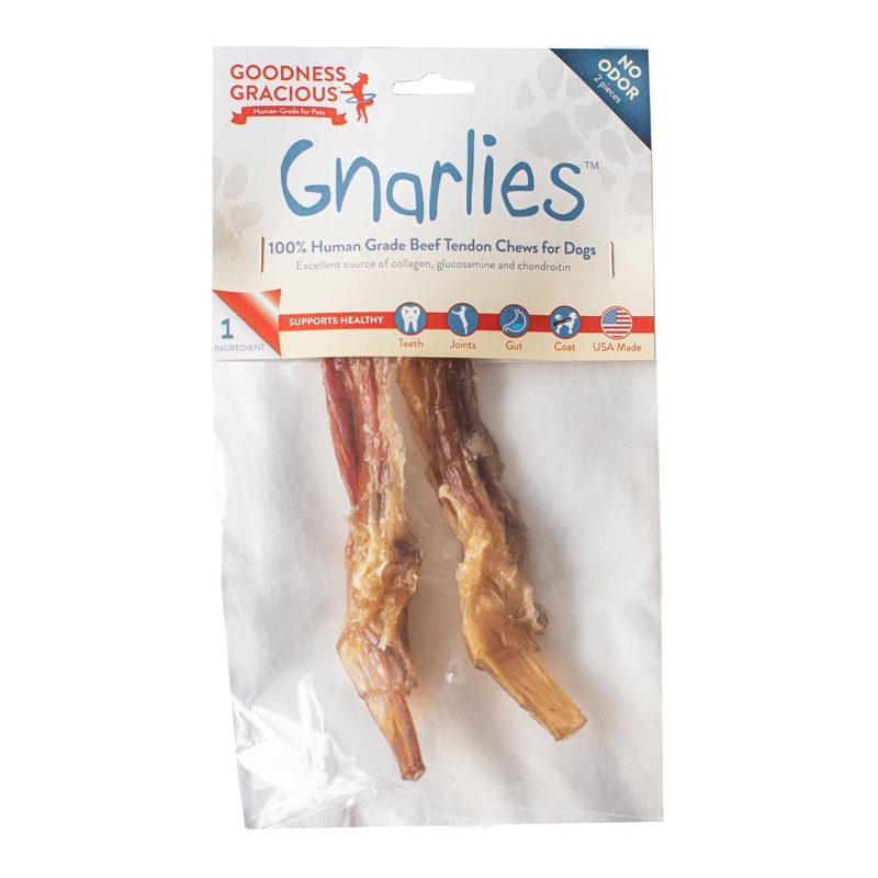 Goodness Gracious Gnarlies Beef Tendon Chews Dog Treats 2pk