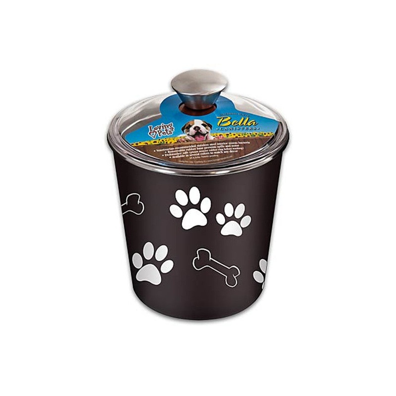 Loving Pets Bella Bowl Dog Treat Canister Espresso