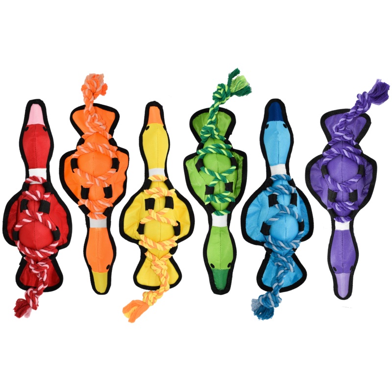 Multipet Dog Toy Cross-Ropes Duck 19in Assorted