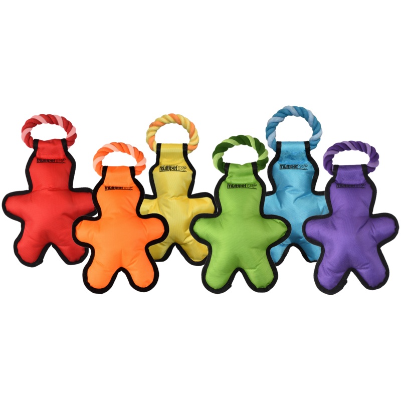 Multipet Dog Toy Cross-Ropes Tug o Man with Rope 14in Assorted