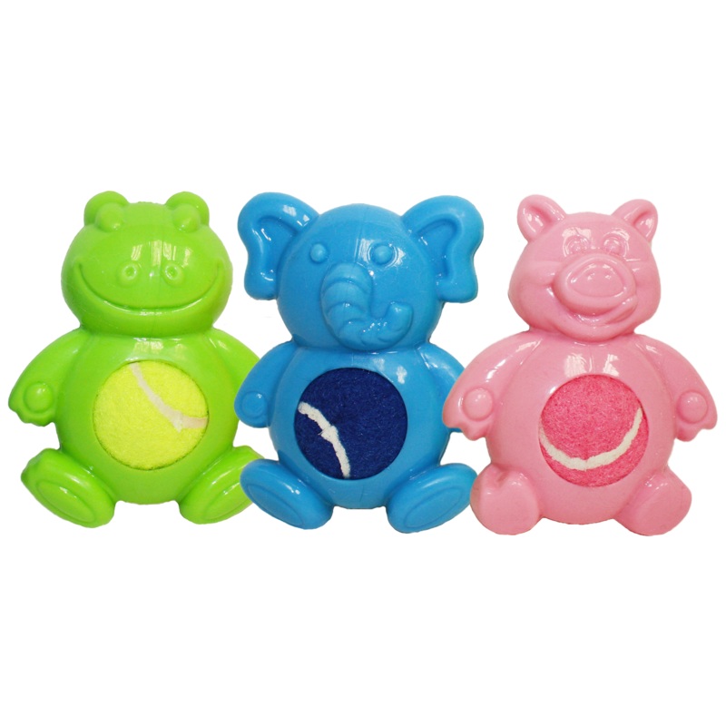 Multipet Latex Dog Toy Tennis Tummies 4in Assorted