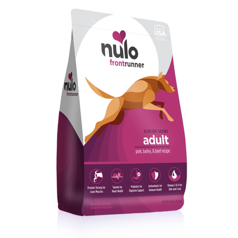 Nulo Dry Dog Food 3lb Pork Beef and Barley