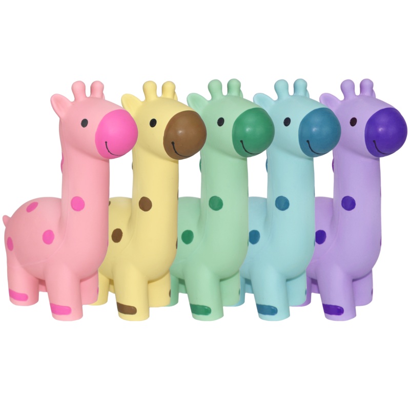 Multipet Latex Dog Toy Giraffes 5.75in Assorted