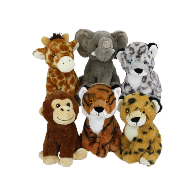 Multipet Plush Dog Toy Multipet Eco Safari Animals 8in Assorted