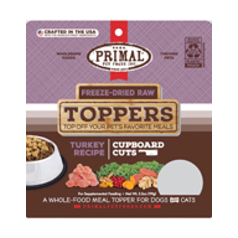 Primal Cupboard Cuts Freeze Dried Raw Dog Food Topper Turkey, 3.5 oz - Dog & Cat Food Topper and Meal Mixer