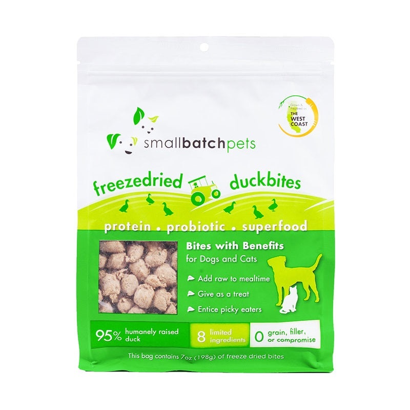 Small Batch 7oz Freeze-Dried Small Bites Duck Dog & Cat Food