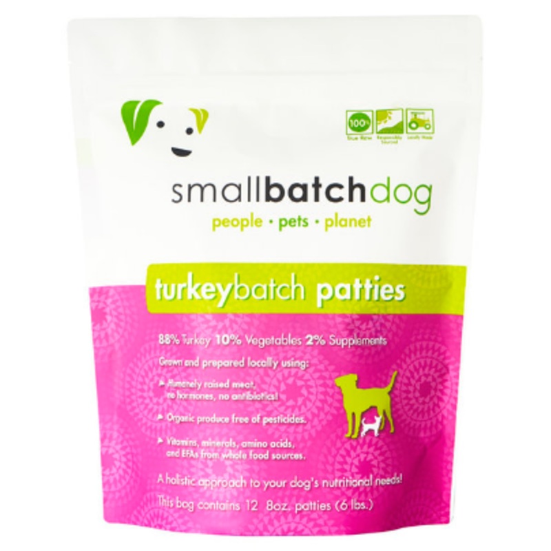Small Batch Frozen Dog Food 6lb Patties Turkey