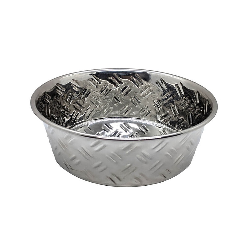 Spot Ethical Pet Steel Dog Dish Criss Cross 1Pt
