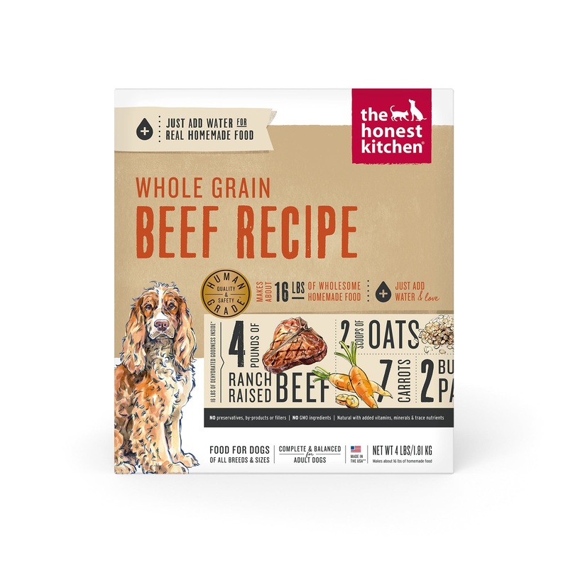 The Honest Kitchen Dehydrated Whole Grain Beef Dog Food 4lb